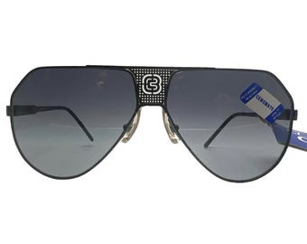 CEBE France Bijoux Metal Aviator Sunglasses, Gunmetal Black, Deadstock/NWT, Unisex
