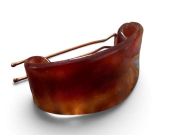 1960’s Vintage French Ponytail Holder in Tortoiseshell with a Wire Back Closure