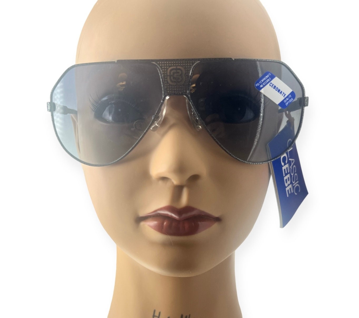 CEBE France Bijoux‎ Metal Aviator Sunglasses, Black with Pink, Deadstock CEBE France Bijoux Metal Aviator Sunglasses, White with  main image 4