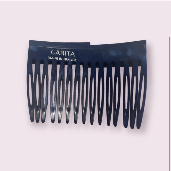 Vintage Carita Paris Blue Hair Comb, Deadstock - image 2