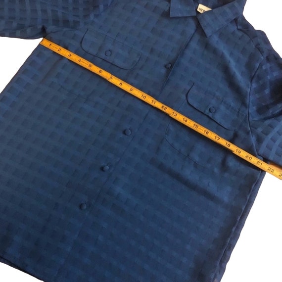 Vintage 1990’s Oversized Blue Semi Sheer Button D… - image 4