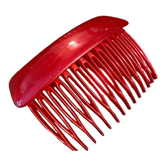 Vintage Red French Hair Comb, Vintage Hair Accesso