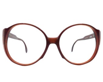Montura de gafas Silhouette Austria de los años 70 en color marrón con logo plateado, modelo 77, gafas Silhouette vintage extragrandes, nuevas, unisex.