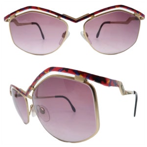 Iconic 1980’s Cazal Sunglasses in Red & Gold,  Unisex, Made in Germany, Excellent Condition