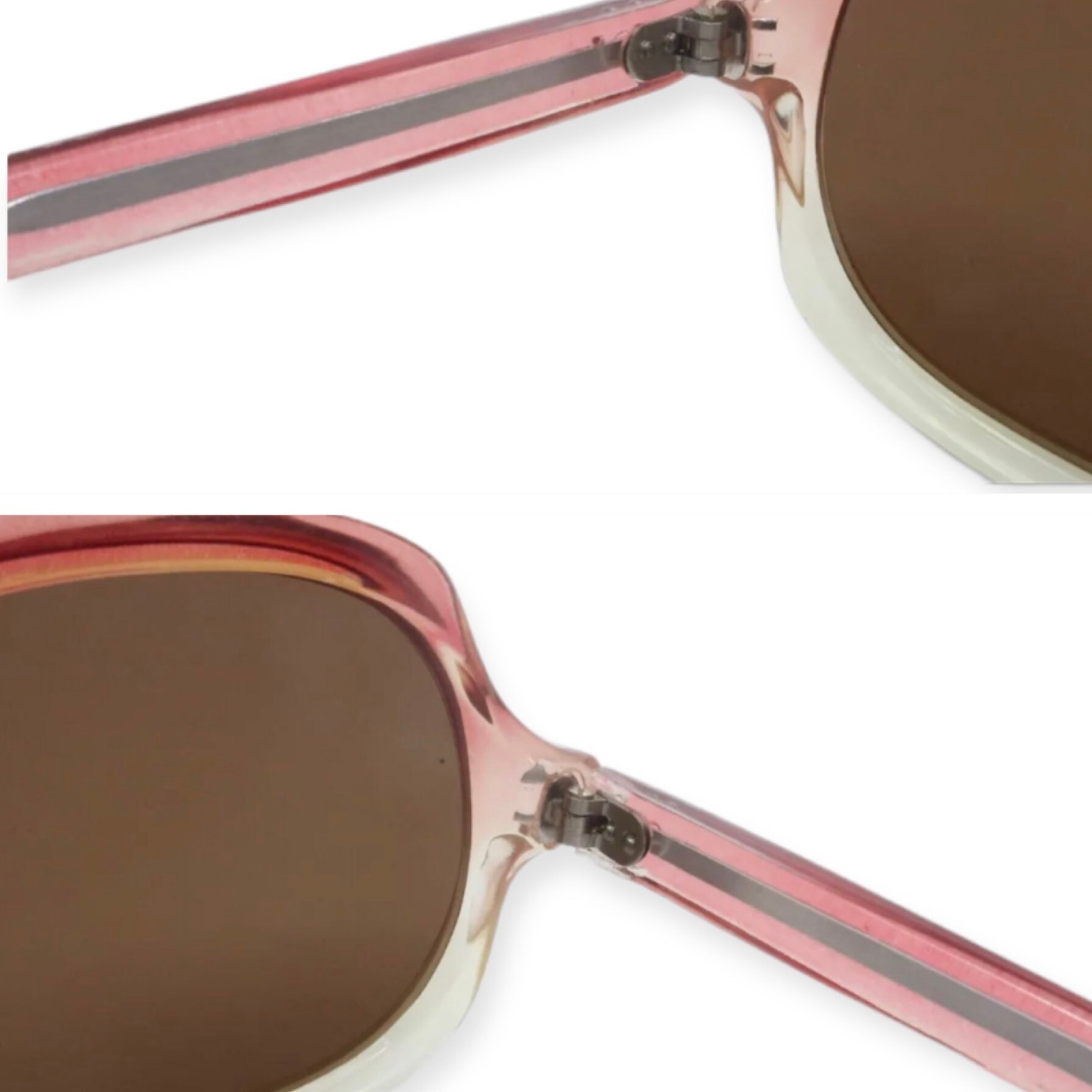 1970’s Large Oversized Mod Look Sunglasses in Pink & Clear Versace 702 924 491 – Vintage Frames Company main image 4