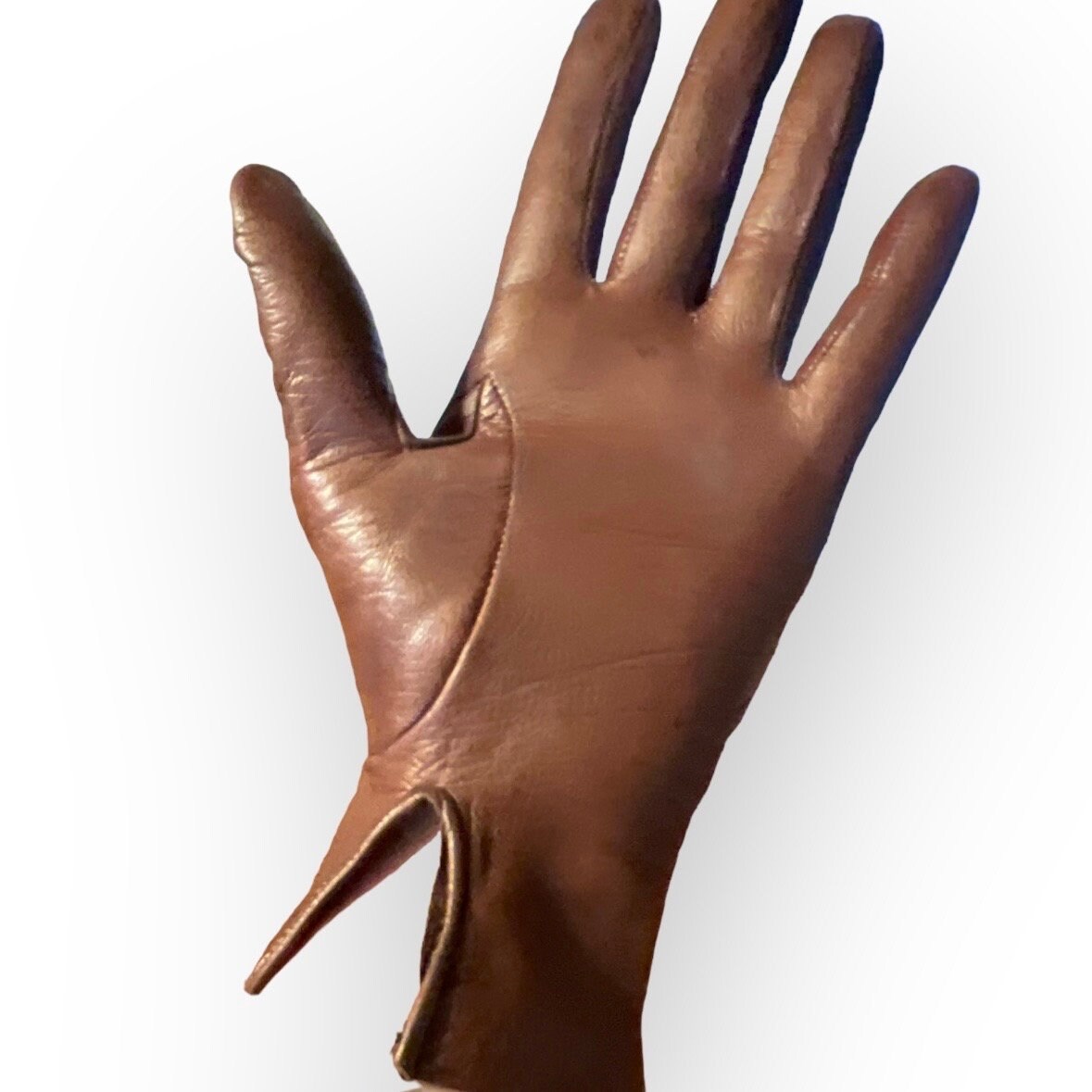 Guanti Da Guida In Pelle Vintage, Guanti In Pelle Italiana Marrone Per L'autunno E L'inverno, Nuovo Vecchio Stock - Italia - Foto 3