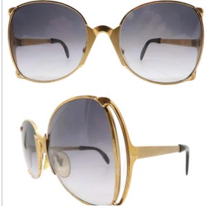 Sharp Vintage 1970s Neostyle Metal Sunglasses in Gold, Model Society 15, Made in Germany
