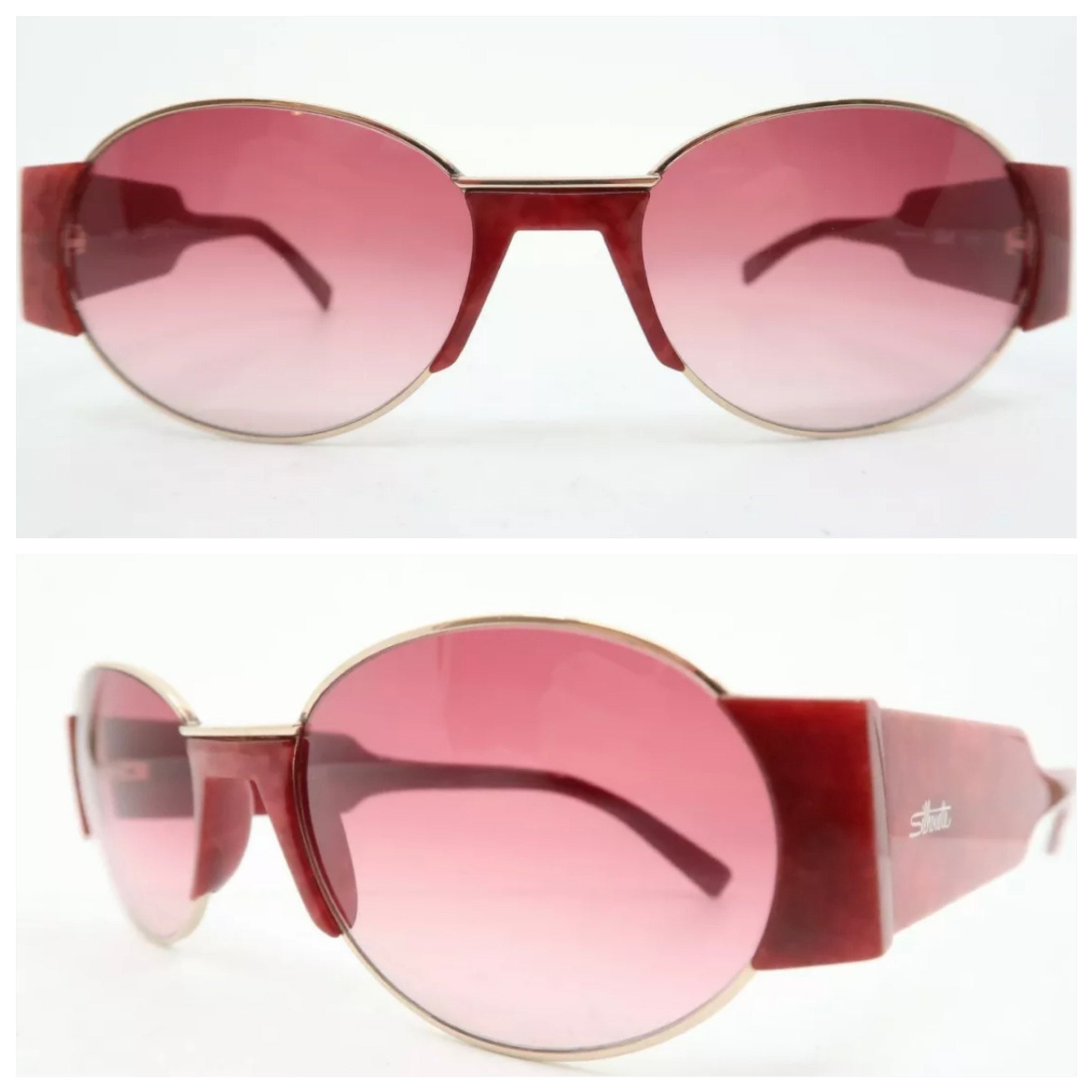 Vintage 1990s Silhouette Sunglasses, Mottled Pink, Mod 8019, Made in Austria Silhouette Mod 1062 Col 2580 Vintage Cat Eye 80s Sunglasses  main image 3