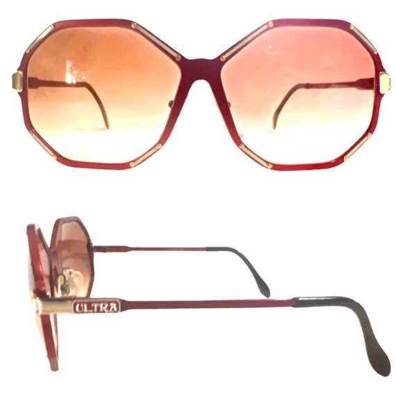 1980’s ULTRA Harem Red Metal Sunglasses, Made in G