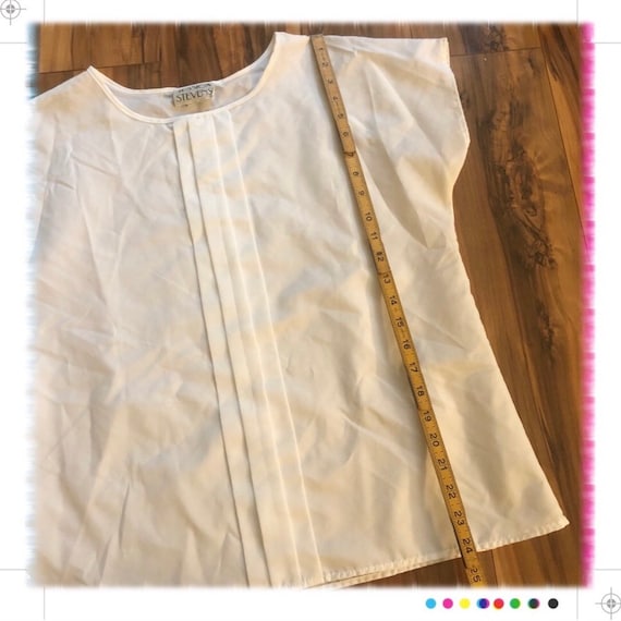 Vintage White Semi Sheer Summer Blouse, Short Sle… - image 6