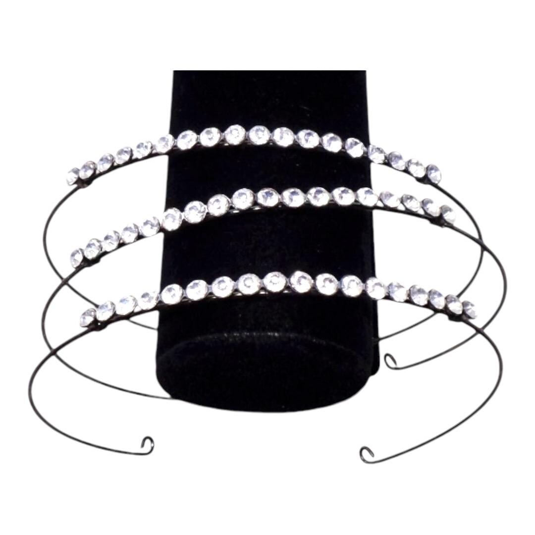 1960’s French Rhinestone Statement Headband, Holiday Party Hair! Deadstock 1960 main image 2