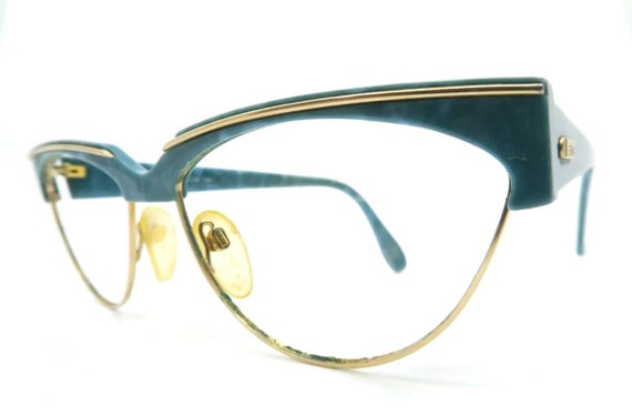Vintage Silhouette Eyeglasses/Frames,  Green/Gold… - image 2