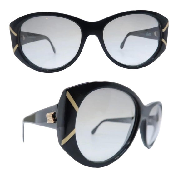 Vintage 1980s Silhouette Sunglasses , Black, Mod … - image 1