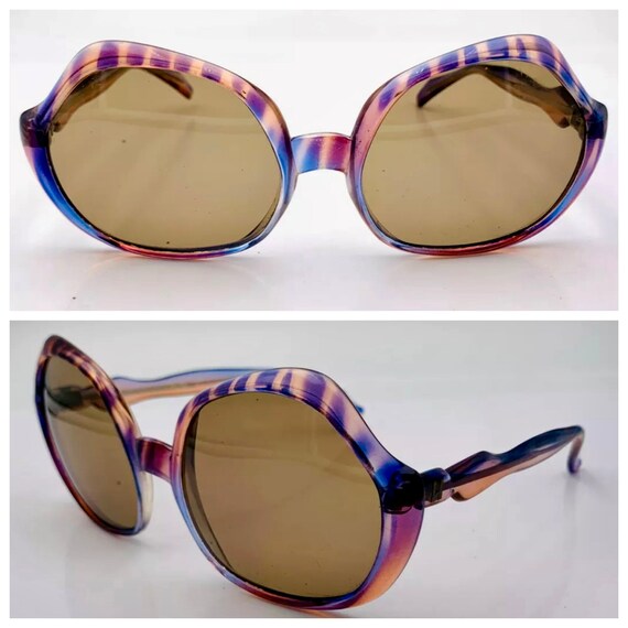 1970’s Vintage Italian Sunglasses, Purple, Oversized … Gem