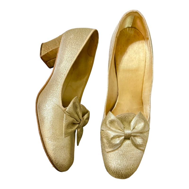 antique gold shoes