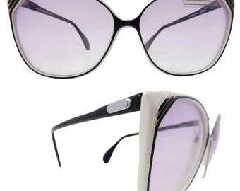 Vintage 1980’s Silhouette Sunglasses, Black & White Colorblock, Mod 1180 Austria Vintage sunglasses silhouette vintage - Gem main image 4
