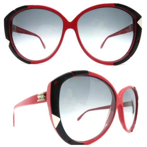 Vintage 1980’s Oversized Colorblock Silhouette Sunglasses, Mod 3043/20 Silhouette M3033/20 Col 5511 Vintage 80s Sunglasses – Ed  main image 2