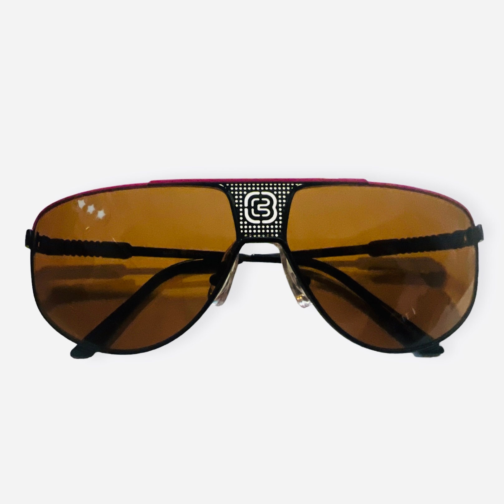 CEBE France Metal Aviator Sunglasses, Black With Pink  display picture 1
