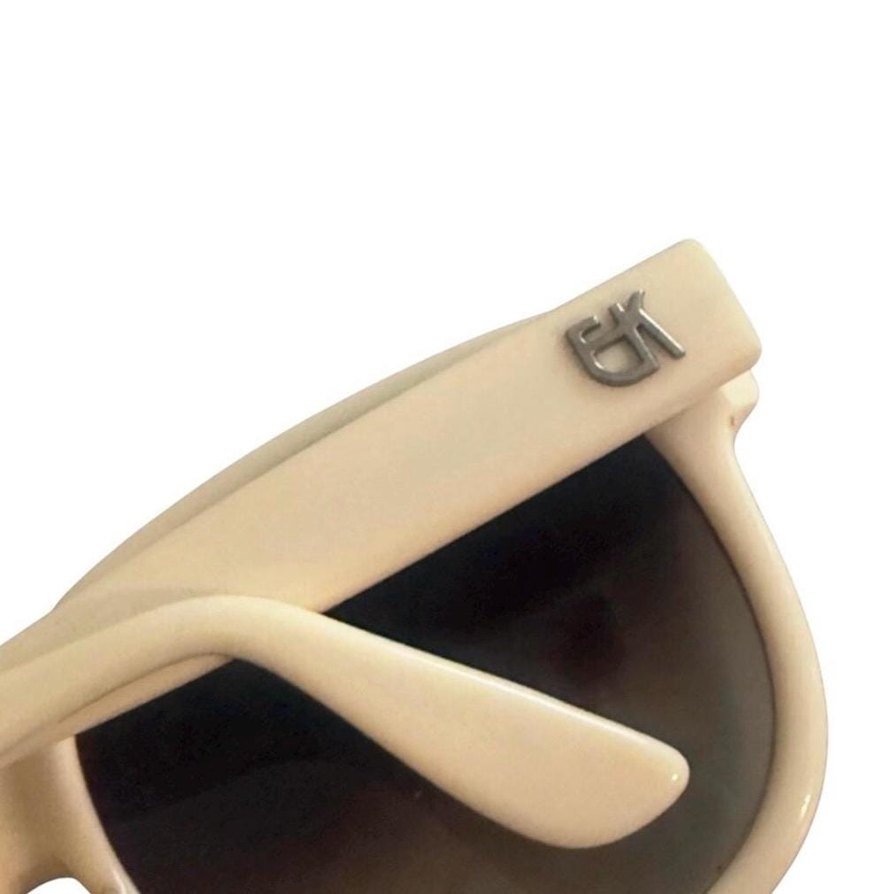 Emmanuelle Khanh Paris Cream Colored Thick Framed Sunglasses 