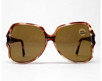 1970er Jahre übergroße Glam French Sunglasses, Braun, Deadstock