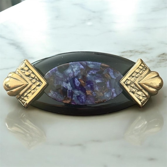 Vintage 1980’s XL French Barrette Hair Clip, Loud, Bold and Fabulous! Unworn, 4” Vintage 1980 main image 2