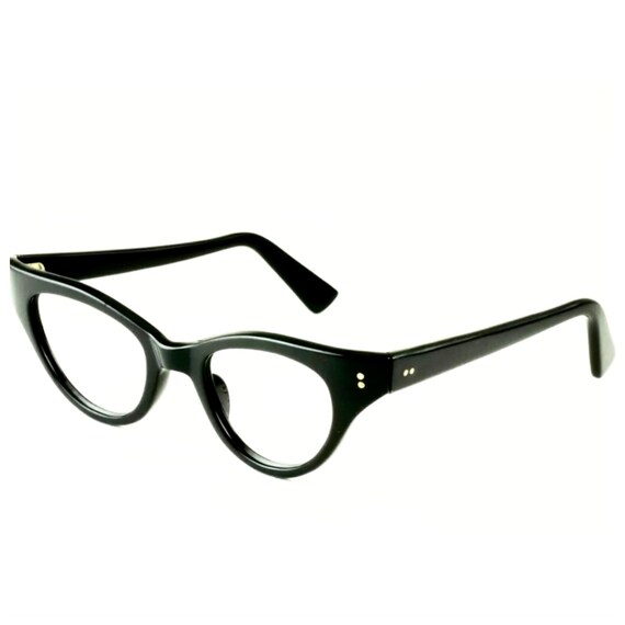 1950’s Jet Black Cateye Eyeglasses Frames, Made in France, Deadstock Unworn 1950 main image 4