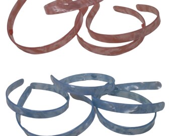 1960’s French Headbands in  Pearlescant Pink OR Pearlescant Blue, Mod Pastel French Hair Accessories Deadstock, Priced for 1