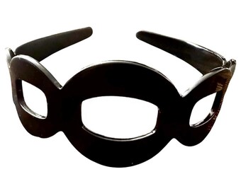 Vintage Designer French Hair Band Flat Black Head Band  display picture 1