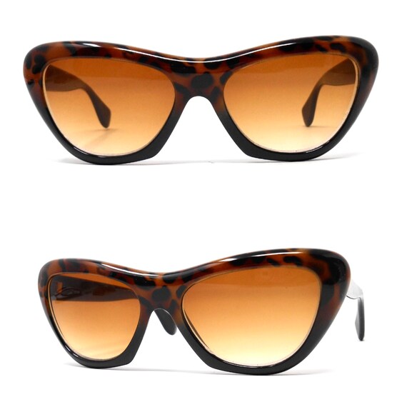 Vintage 1970’s Animal Print Cateyes Sunglasses, M… - image 2