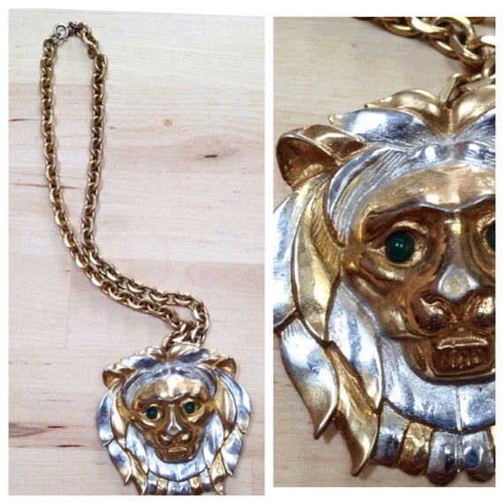 Stunning Cadoro Lion Necklace or Brooch, Signed C… - image 2