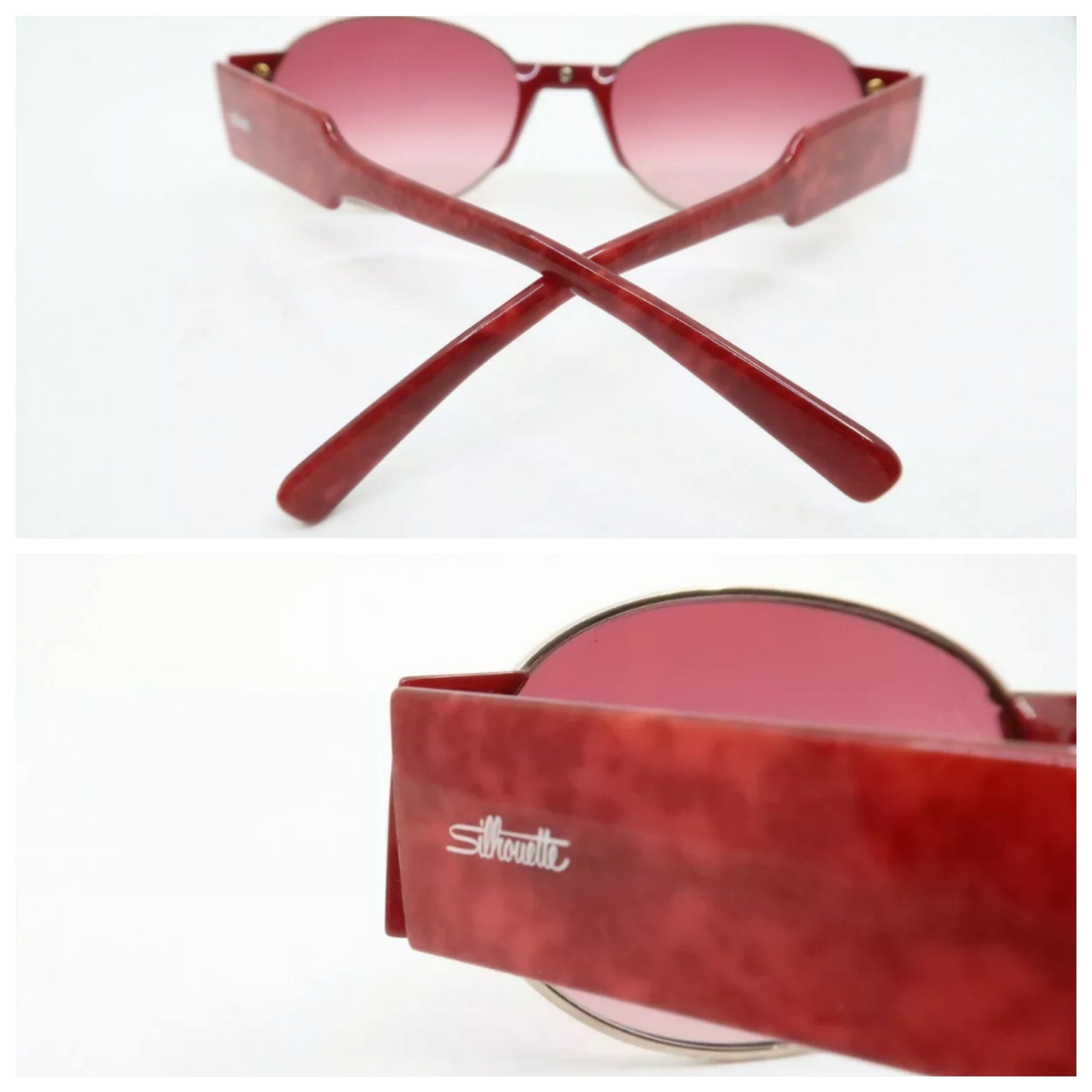 Vintage 1990s Silhouette Sunglasses, Mottled Pink, Mod 8019, Made in Austria Rare Vintage 1990s Silhouette Sunglasses, Mottled Pink, Mod  main image 2