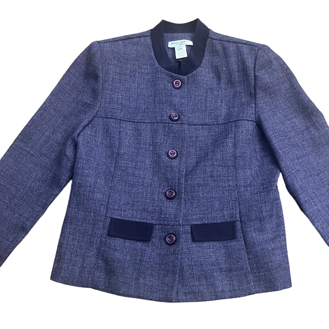 1990’s Vintage Tailored Purple Blazer with Button Down Front, Purple, Medium, 10P, foto 2 de 5