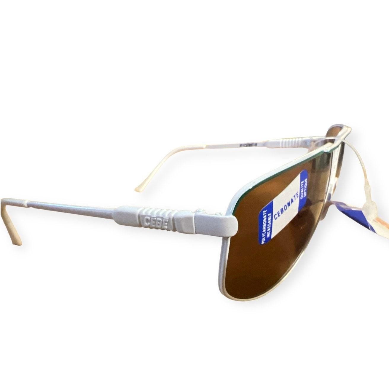 CEBE France Iconic Metal Aviator Sunglasses, White With  display picture 2