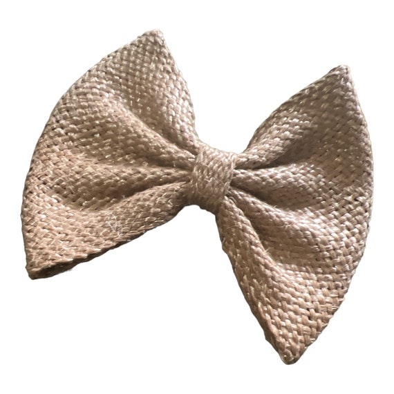 Large Vintage French Bow Barrette, Brown, French … - image 1