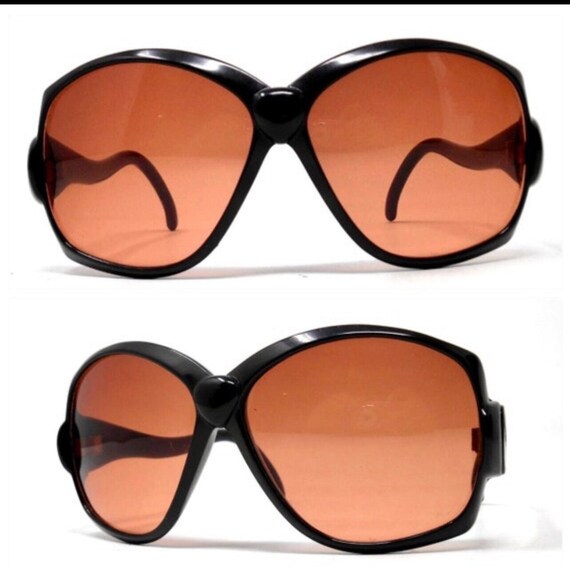 1970’s Black Oversized French Sunglasses, French … - image 4