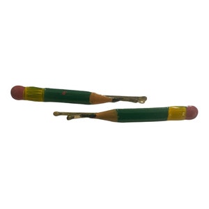 1960er Jahre Vintage Green Bleistift Bobby Pins!Deadstock, Geschenk für Lehrer