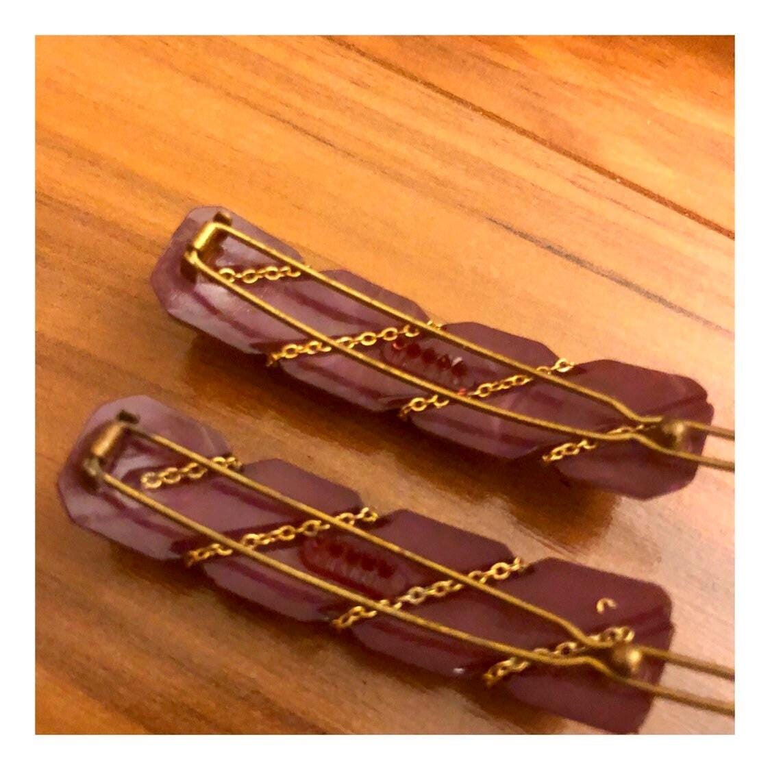 Alexandre de Paris 1980’s French Barrette in Pinkish Purple Gold, Made in Paris Alexandre De Paris 1980 main image 3