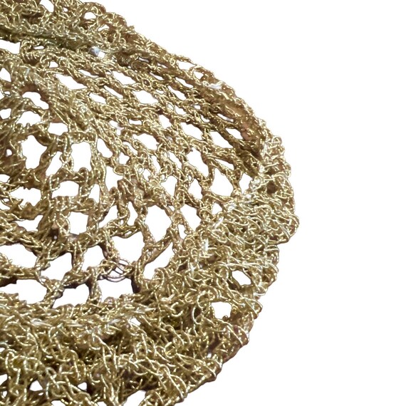 Gorgeous 1970’s Vintage Gold Metallic Crochet Beret, Pristine Condition, OSFM Glam 1970 main image 4