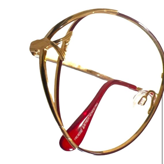 Vintage Gloria Vanderbilt Eyeglass Frames 1980s Italy Gold Twisted Wire 140mm 1980 main image 2