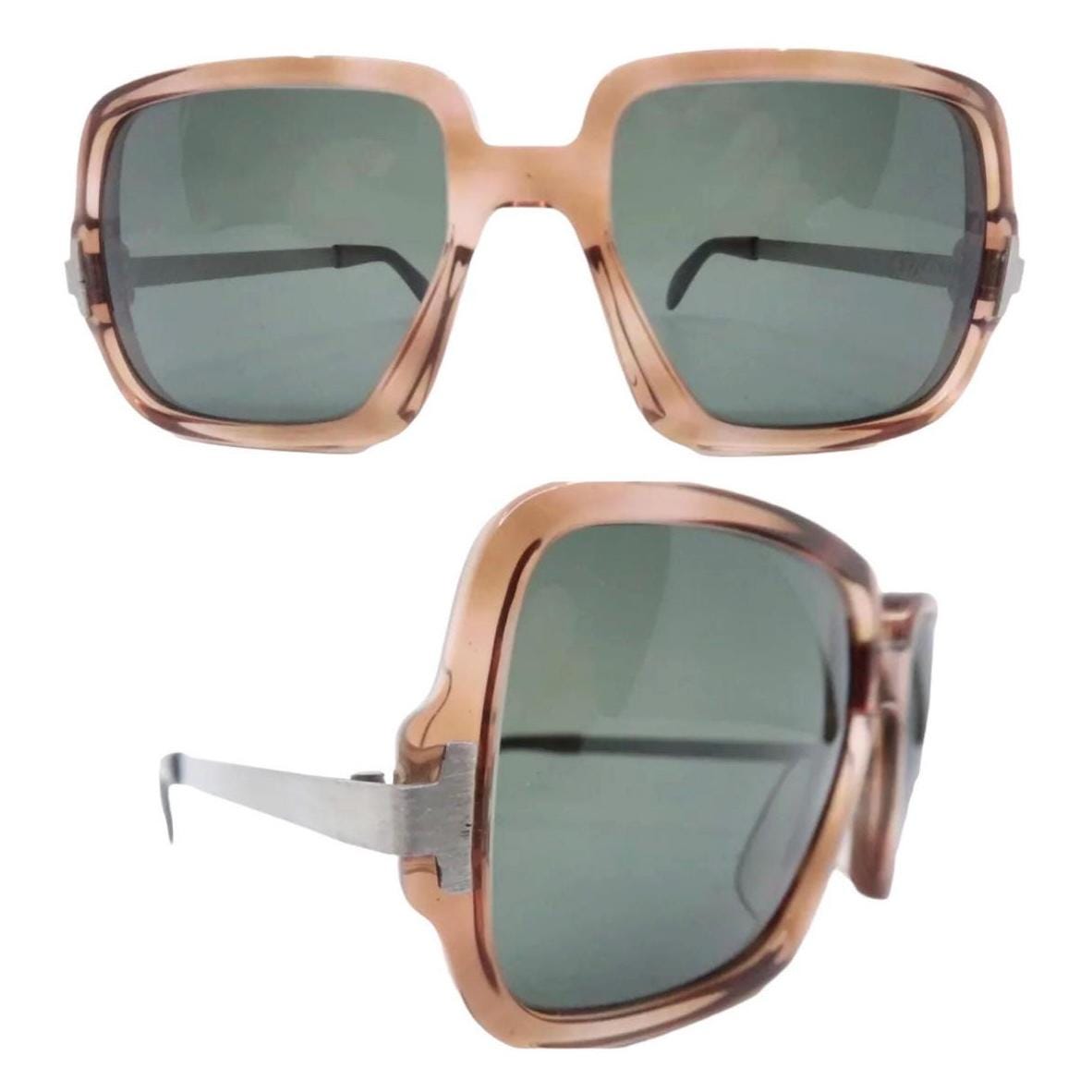 1970’s Neostyle Sunglasses, Brushed Metal Temples, Made in Germany, Unisex 1970 main image 2