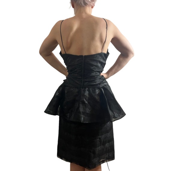Gorgeous Black Vintage Dress with Peplum Detail &… - image 6