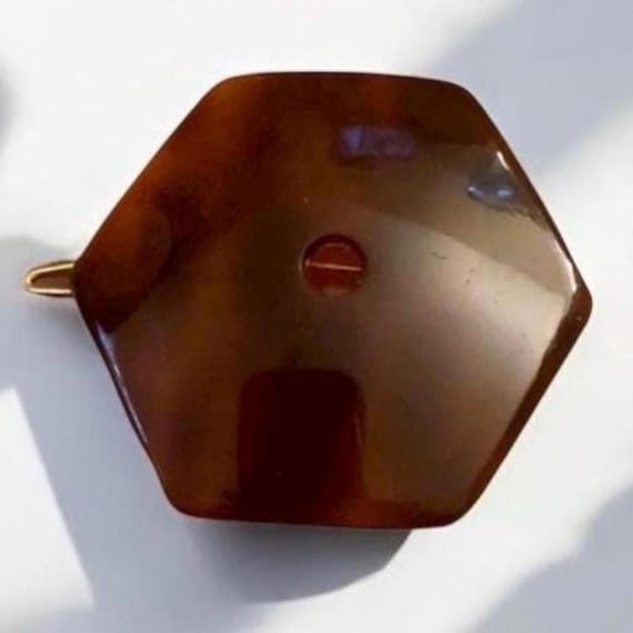 Vintage Alexandre de Paris  Hair Barrette, Angular French Hair Clip, Brown, New Alexandre de Paris Women main image 4