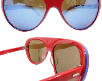 1970’s Vintage French Mirrored Lens Sunglasses Unisex Sports Ski Sunnies, Frame France, Deadstock/Unworn