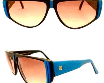 1980’s Thick Framed Silhouette Sunglasses, Made in Austria,‎ Colorblock Buy Vintage 1980 main image 3