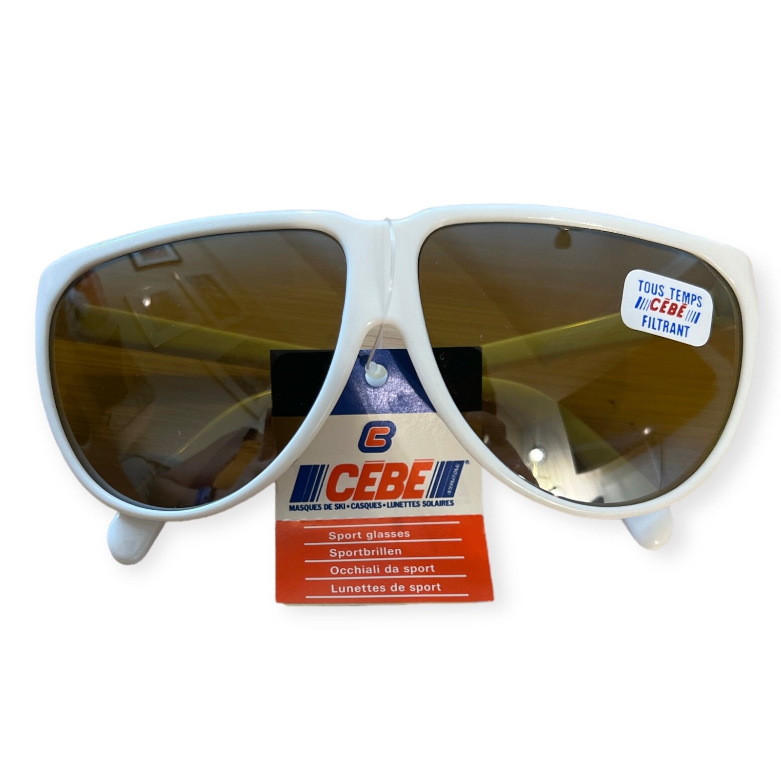 Vintage CEBE White Sunglasses, Aviator Style, Deadstock, Made in France, Unisex CEBE France Iconic Metal Aviator Sunglasses, White With  main image 2