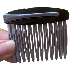 1980’s Carita Paris Hair Comb in  Lavender & Black, Handmade in France
