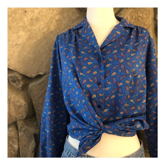 Vintage Pierre Cardin Paisley Blouse, M/L - image 2