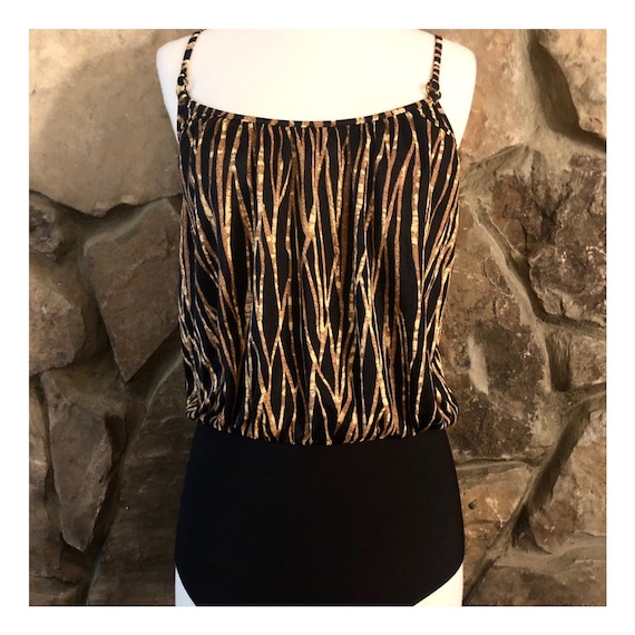 Vintage 80’s Leopard Print One Piece Bathing Suit