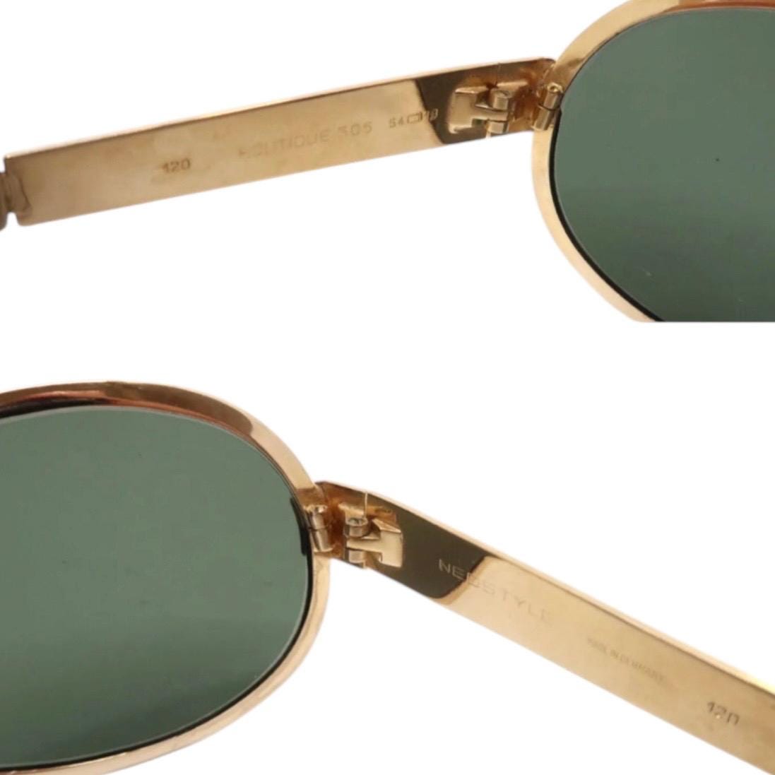 1970s Neostyle Matte Gold Sunglasses, Made in Germany, Unisex 1970s NEOSTYLE Oval Sunglasses in Matte Gold Metal, Made in  main image 2