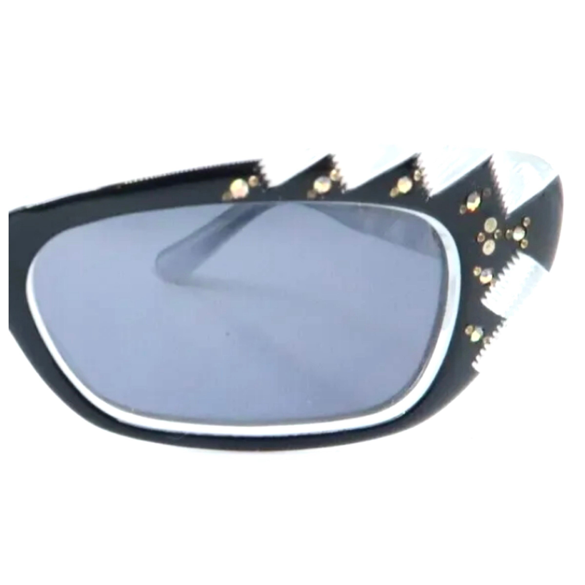 Vintage 1950s Traviata Sunglasses, Black & Clear, Made in  display picture 1